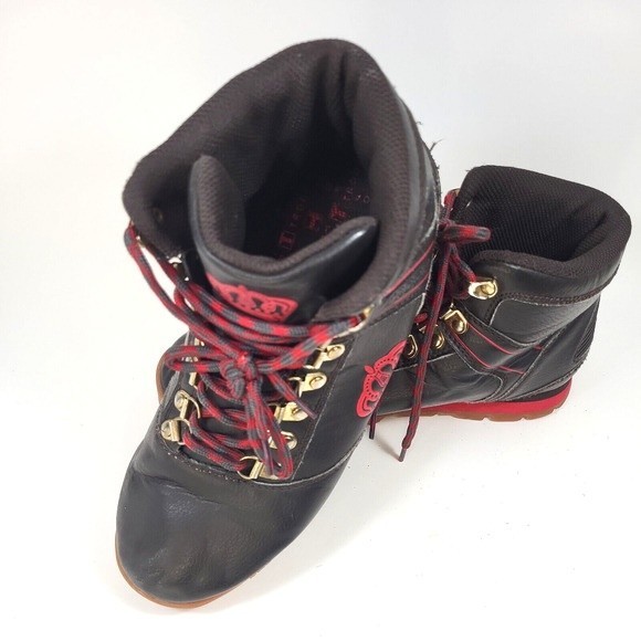 World of Troop Expo Mens Boots Size 8 Medium Brown Red Gold Retro Style - Picture 10 of 14